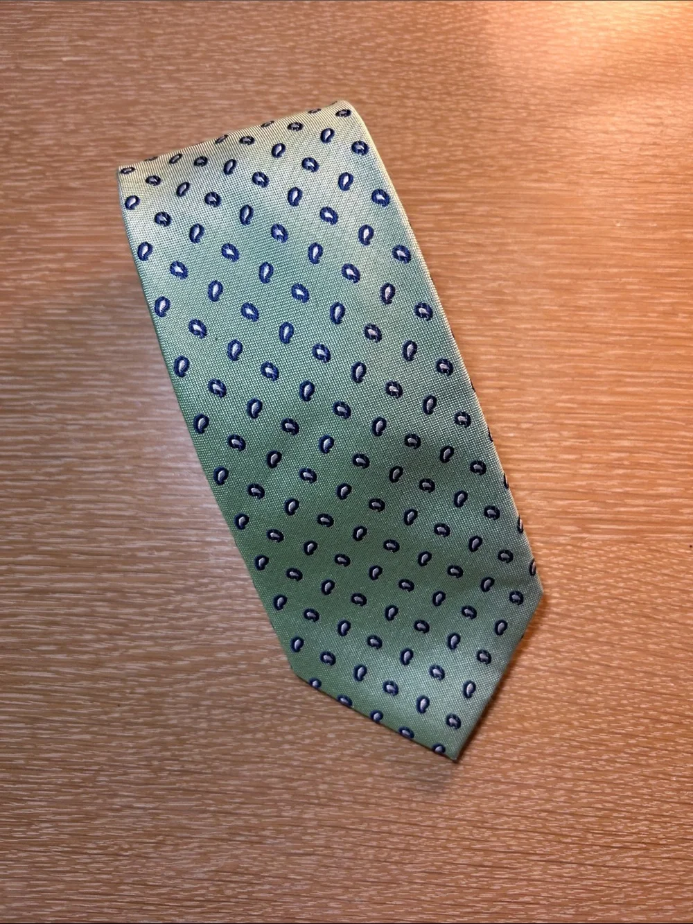 Tommy Hilfiger Men's Lime Green Polka Dot Tie - Silk-Cotton Blend